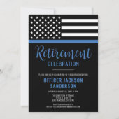 Thin Blue Line Law Enforcement Police Retirement Kaart (Voorkant)