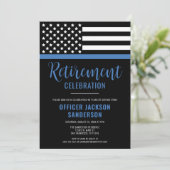 Thin Blue Line Law Enforcement Police Retirement Kaart (Staand voorkant)