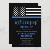 Thin Blue Line Law Enforcement Police Retirement Kaart (Voorkant / Achterkant)