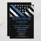 Thin Blue Line Law Enforcement Police Retirement Kaart (Voorkant / Achterkant)