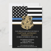 Thin Blue Line Law Enforcement Police Retirement Kaart (Voorkant)