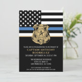 Thin Blue Line Law Enforcement Police Retirement Kaart (Staand voorkant)