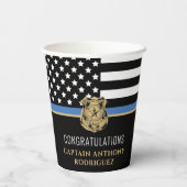 Thin Blue Line Law Enforcement Police Retirement Papieren Bekers (Achterkant)