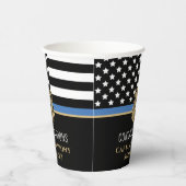 Thin Blue Line Law Enforcement Police Retirement Papieren Bekers (Rechts)