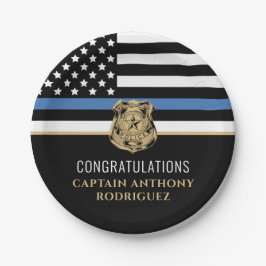 Thin Blue Line Law Enforcement Police Retirement Papieren Bordje