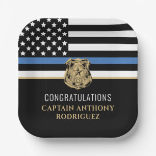 Thin Blue Line Law Enforcement Police Retirement Papieren Bordje