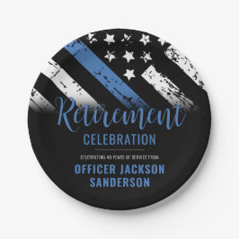 Thin Blue Line Law Enforcement Police Retirement Papieren Bordje