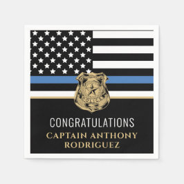 Thin Blue Line Law Enforcement Police Retirement Servet