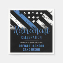 Thin Blue Line Law Enforcement Police Retirement