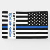 Thin Blue Line Law Enforcement Police Retirement Spandoek (Horizontaal)