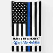 Thin Blue Line Law Enforcement Police Retirement Spandoek (Verticaal)
