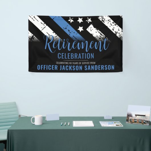 Thin Blue Line Law Enforcement Police Retirement Spandoek (Beurs)
