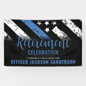 Thin Blue Line Law Enforcement Police Retirement Spandoek (Horizontaal)