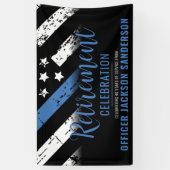 Thin Blue Line Law Enforcement Police Retirement Spandoek (Verticaal)
