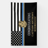 Thin Blue Line Law Enforcement Police Retirement Spandoek (Verticaal)