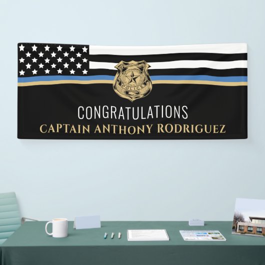 Thin Blue Line Law Enforcement Police Retirement Spandoek (Beurs)