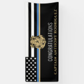 Thin Blue Line Law Enforcement Police Retirement Spandoek (Verticaal)