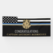 Thin Blue Line Law Enforcement Police Retirement Spandoek (Horizontaal)