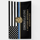 Thin Blue Line Law Enforcement Police Retirement Spandoek (Verticaal)