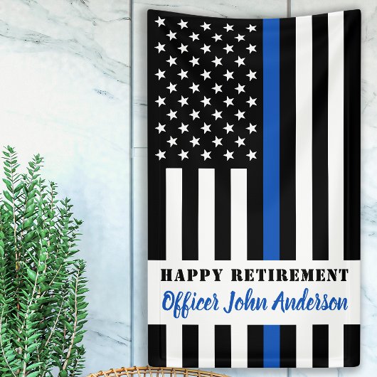 Thin Blue Line Law Enforcement Police Retirement Spandoek