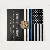 Thin Blue Line Law Enforcement Police Retirement Wandkleed (Voorkant (horizontaal))