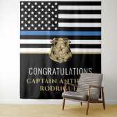 Thin Blue Line Law Enforcement Police Retirement Wandkleed (In situ)