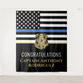 Thin Blue Line Law Enforcement Police Retirement Wandkleed (Voorkant)