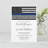 Thin Blue Line Law Enforcement Police Weddenschap  Kaart (Staand voorkant)