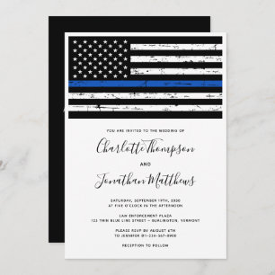 Thin Blue Line Law Enforcement Police Weddenschap  Kaart