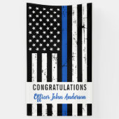 Thin Blue Line Law Enforcement Retirement Police Spandoek (Verticaal)
