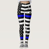 Thin Blue Line Leggings - horizontaal (Voorkant)