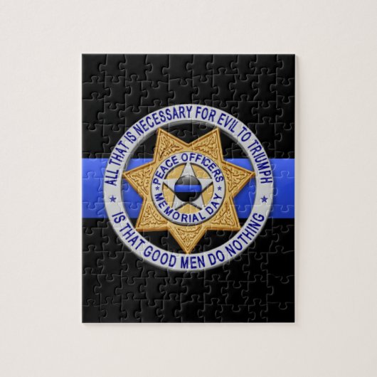 Thin Blue Line Legpuzzel (Verticaal)