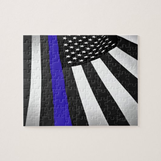 Thin Blue Line Legpuzzel (Horizontaal)