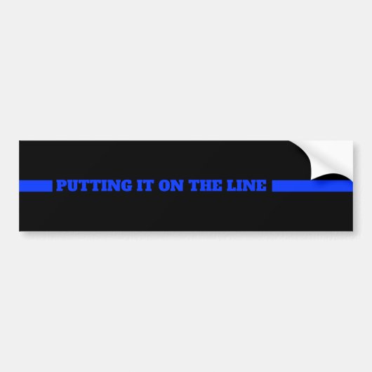 Thin Blue Line LEO die het op Line Support plaatst Bumpersticker (Voorkant)