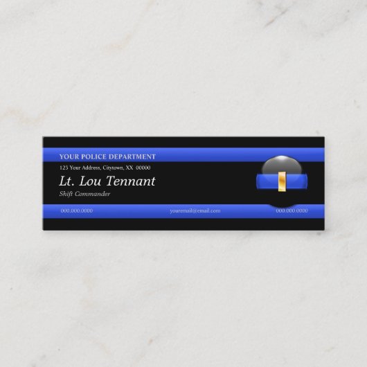 Thin Blue Line Luitenant Custom Visitekaartje (Voorkant)