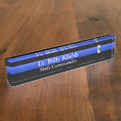 Thin Blue Line - Luitenant Rank Naambordje (Zijkant)