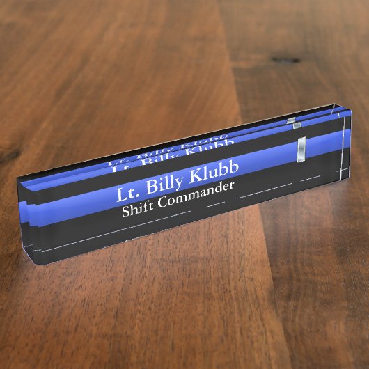 Thin Blue Line - Luitenant Rank Naambordje (Zijkant)