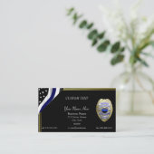 Thin Blue Line Luitenant Visitekaartje (Staand voorkant)