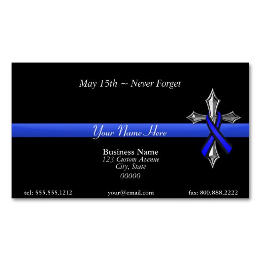 Thin Blue Line Magnetisch Visitekaartje (Voorkant)