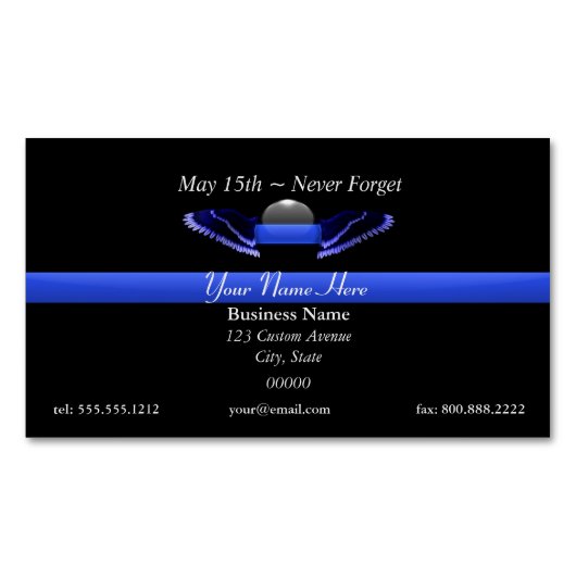 Thin Blue Line Magnetisch Visitekaartje (Voorkant)