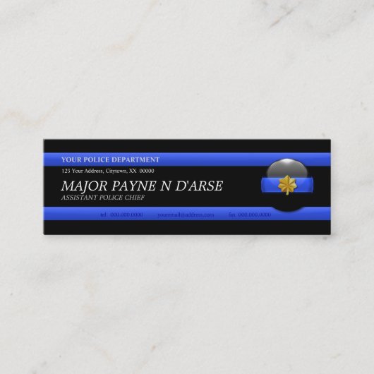Thin Blue Line Major Custom Visitekaartje (Voorkant)
