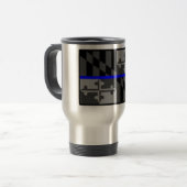 THIN BLUE LINE MARYLAND STATE FLAG COFFEE MOK (Voorkant links)