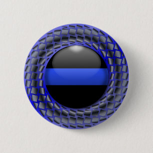 Thin Blue Line Medallion Ronde Button 5,7 Cm