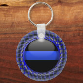 Thin Blue Line Medallion Sleutelhanger (Voorkant)