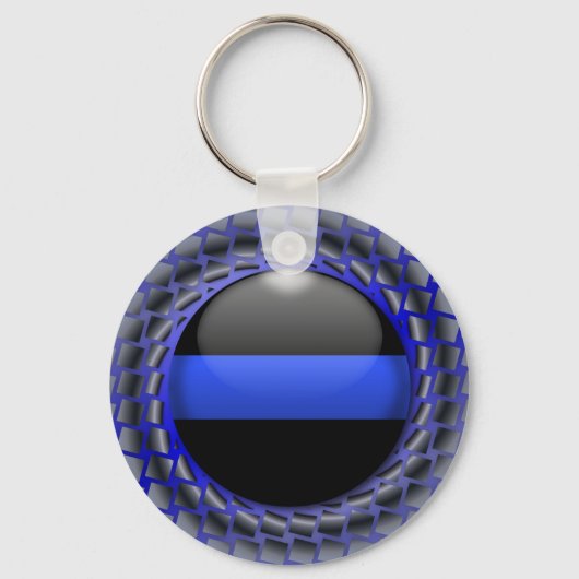 Thin Blue Line Medallion Sleutelhanger (Achterkant)