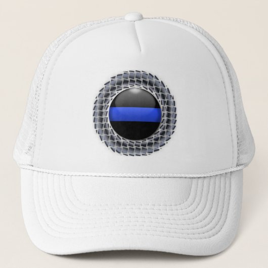 Thin Blue Line Medallion Trucker Pet (Voorkant)