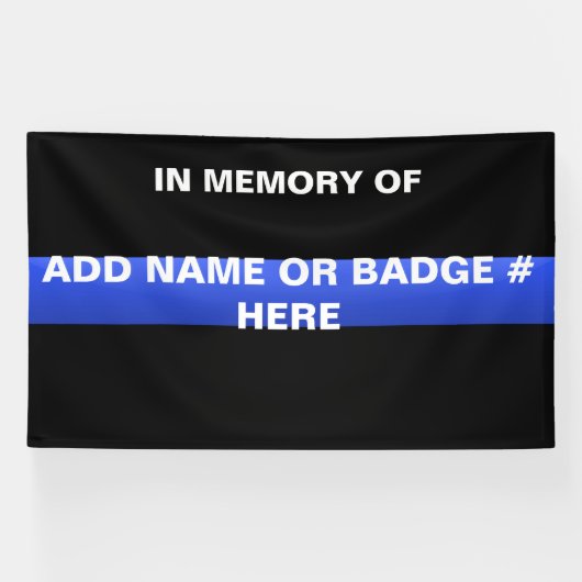 Thin Blue Line Memorial Banner (Horizontaal)