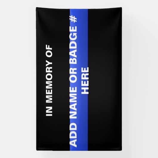 Thin Blue Line Memorial Banner (Verticaal)