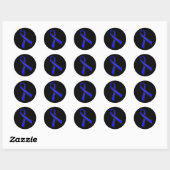 Thin Blue Line Memorial Ribbon Sticker (Vel)