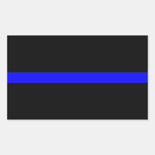 Thin Blue Line Memorial Symbolisch op Rechthoekige Sticker